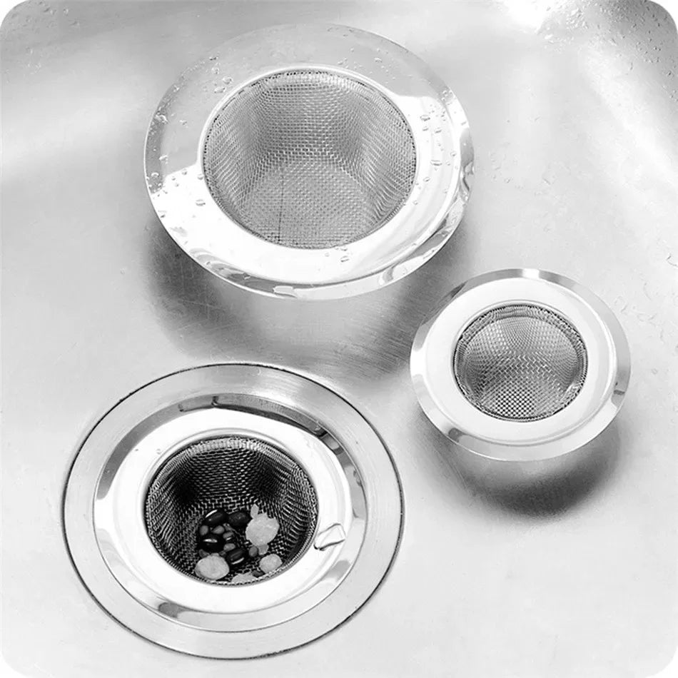 Kitchen Sink Filter Stainless Steel Mesh Sink Strainer Filter Bathroom Sink Strainer Drain Hole Filter Sewer Screen Strainers