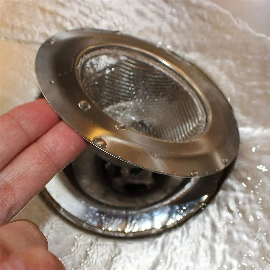 Kitchen Sink Filter Stainless Steel Mesh Sink Strainer Filter Bathroom Sink Strainer Drain Hole Filter Sewer Screen Strainers