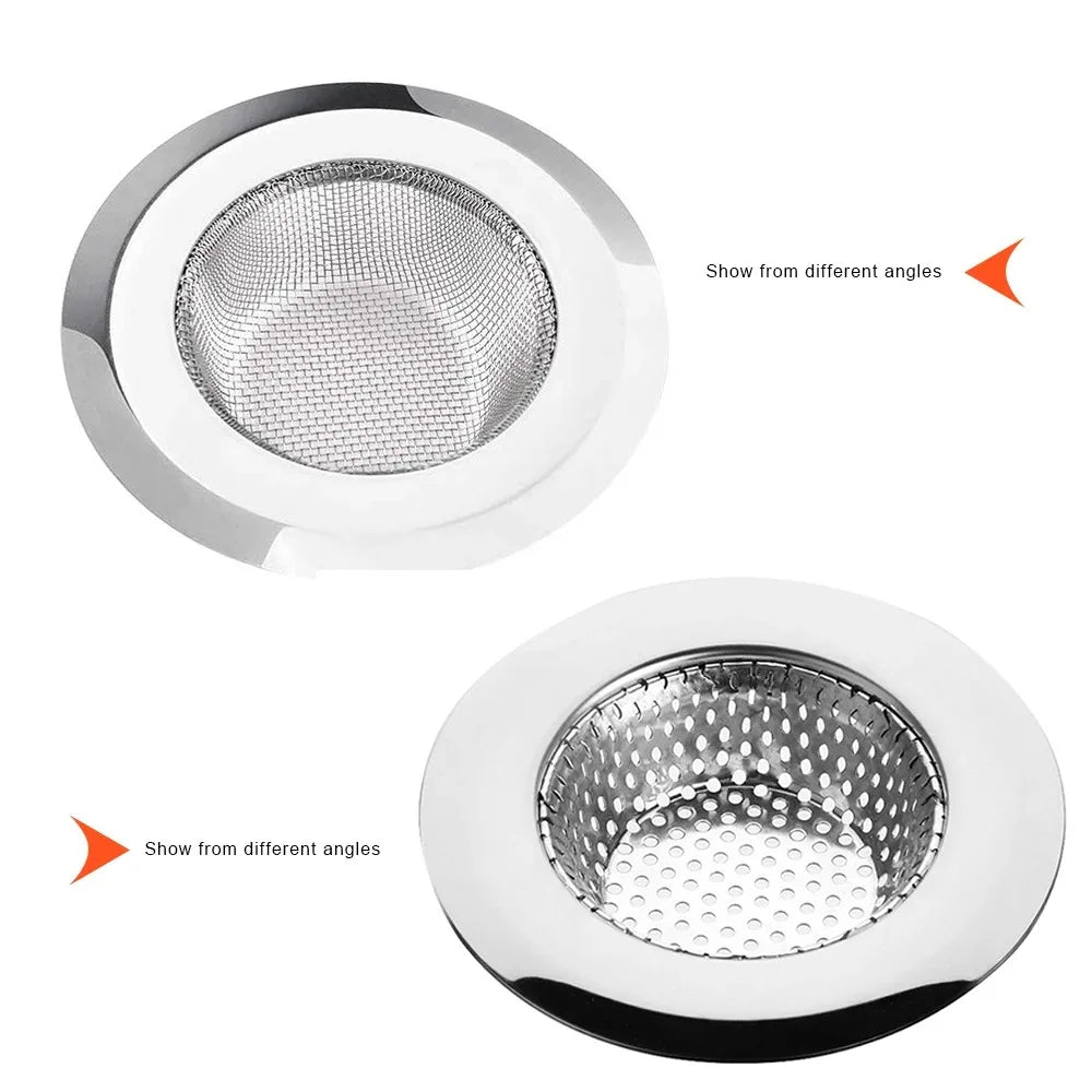 Kitchen Sink Filter Stainless Steel Mesh Sink Strainer Filter Bathroom Sink Strainer Drain Hole Filter Sewer Screen Strainers