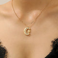 Zircon Moon Sun Pendant Necklace for Women Men Exquisite Collarbone Chain Vintage Simple Hiphop Punk Versatile Jewelry Gift 2026