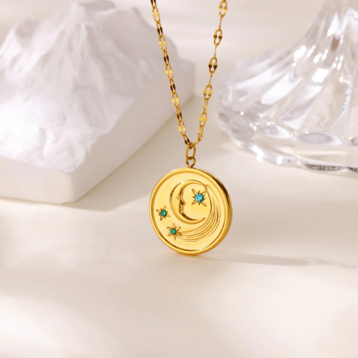 Stainless Steel Geometric Necklace For Women Fashion Sun Sunflower Pendant Clavicle Chain Aesthetic Jewelry Accessories Femme