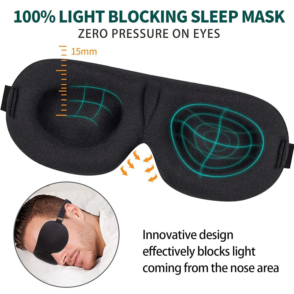 3D Sleep Mask Blindfold Sleeping Aid Soft Memory Foam Eye mask for Sleeping Travel Blockout Light Slaapmasker Eye Cover