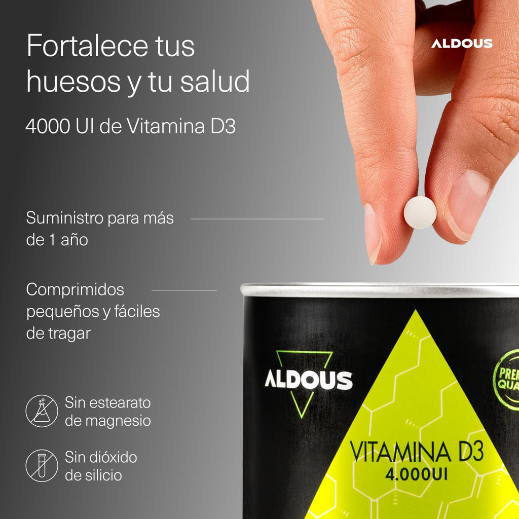 Vitamina D3 4000 UI | Huesos, Músculos e Inmunidad – Aldous