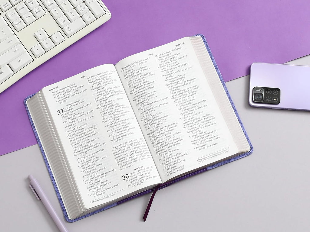Biblia NVI Peninsular Letra Grande Lila | Cuero Artificial I Fácil comprensión